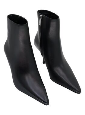 Michael Kors Selina Side Zip Bootie Black Leather Size 6M